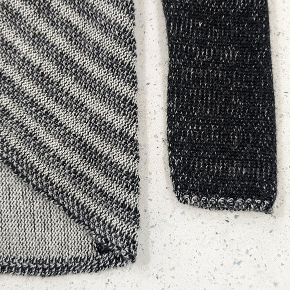 CAbi Women's Wool Blend Cardigan Sweater Open Collared Gray Black Long Sleeve S - Picture 5 of 8